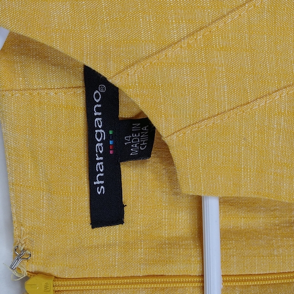 Women's Yellow Sheath Dress Size:14 - Picture 5 of 8